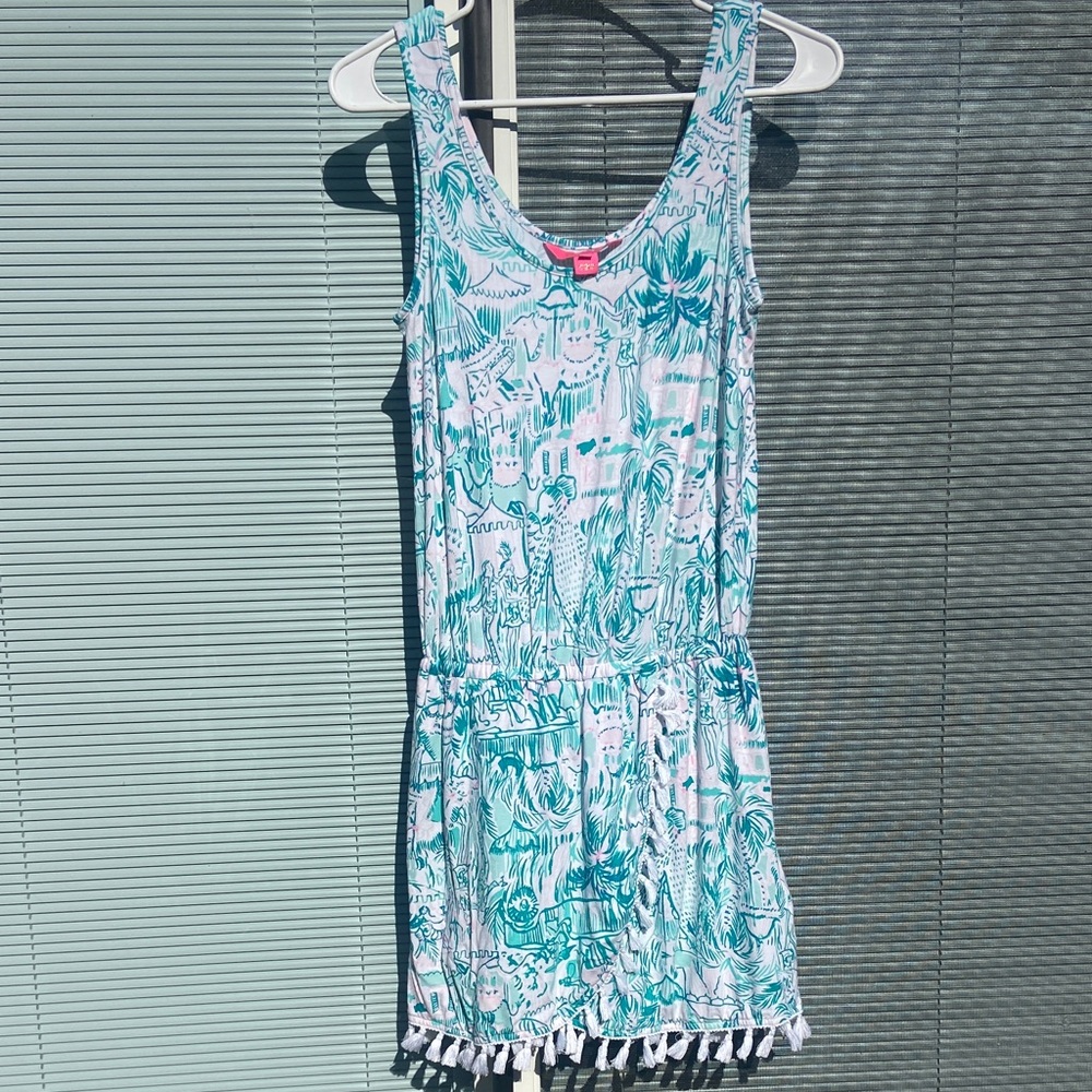 Lilly Pulitzer Teal and White Jumpsuit